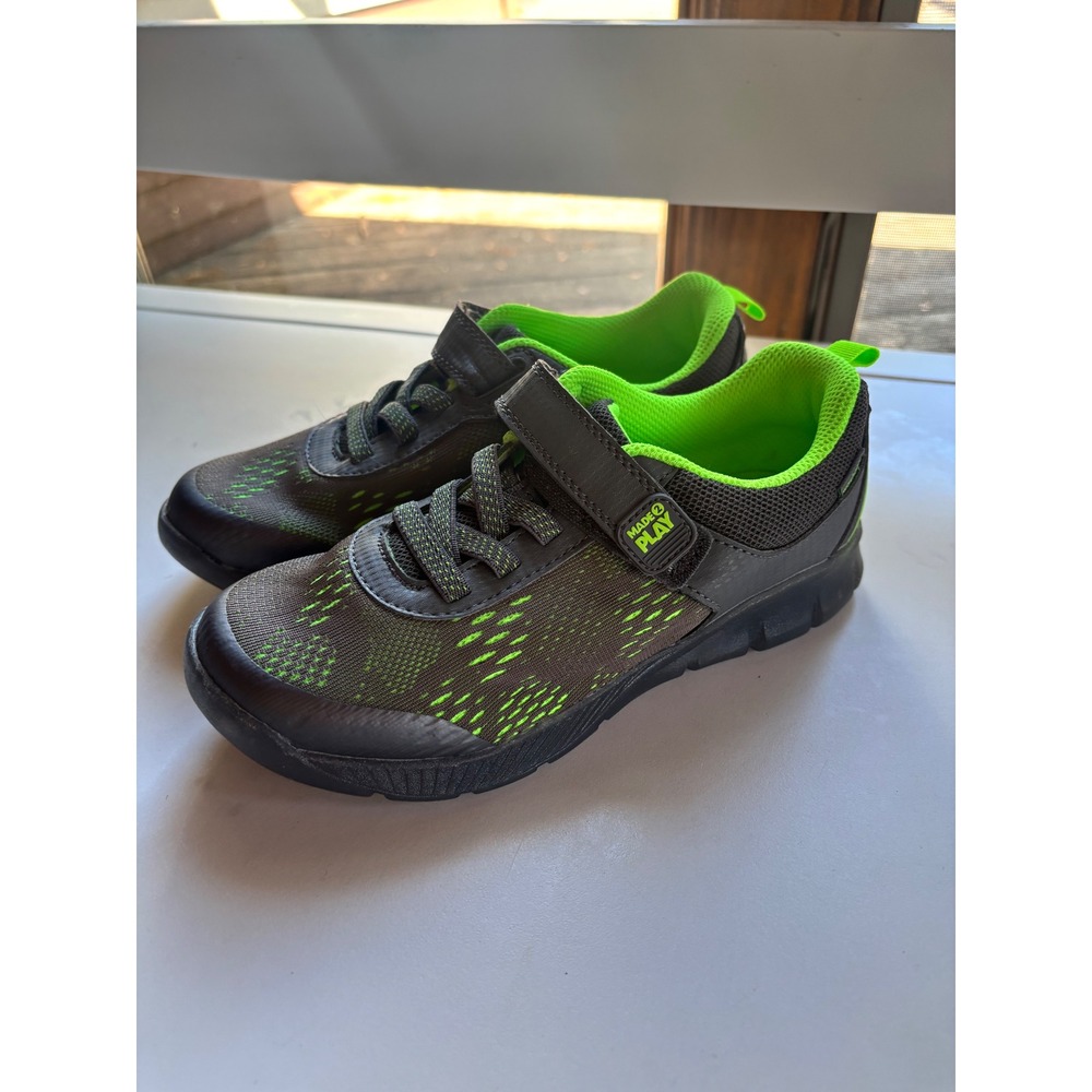 Stride Rite Made2Play Light Up Sneakers Gray Neon Green Boys Size 2M - Picture 2 of 6